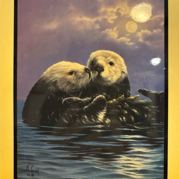 “To Love One An Otter” Ceramic Tile Art By Anthony Casay Wall Hanging - Picture 4 of 6